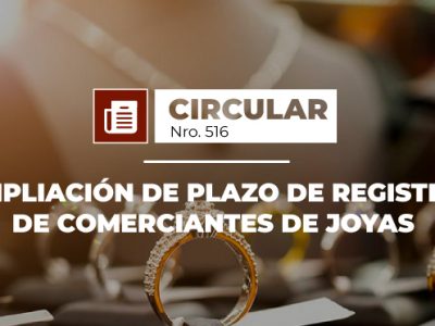 Ampliación de plazo de registro de comerciantes de joyas